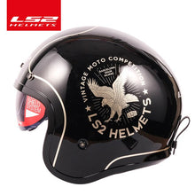 Cargar imagen en el visor de la galería, Casco LS2 Spitfire Vintage Diseño de moda de cara abierta
