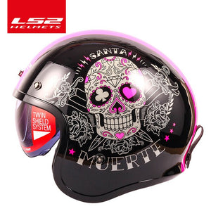 Casco LS2 Spitfire Vintage Diseño de moda de cara abierta