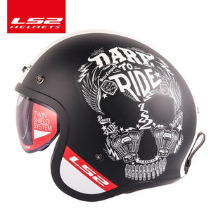 Casco LS2 Spitfire Vintage Diseño de moda de cara abierta