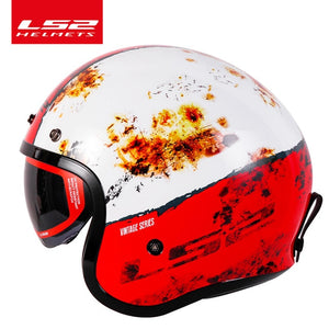 Casco LS2 Spitfire Vintage Diseño de moda de cara abierta